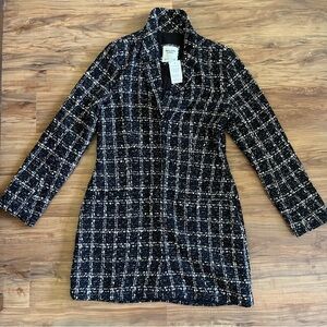 NWT Abercrombie & Fitch Navy and White Checkered Blazer Dress